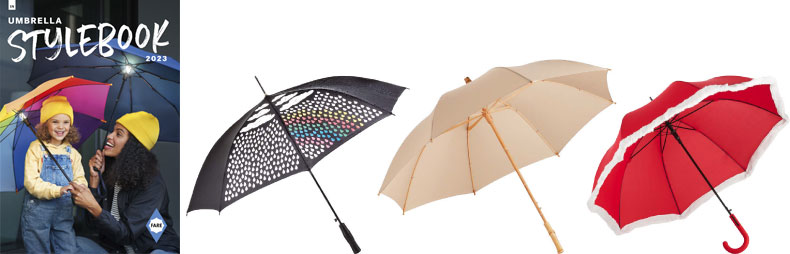Fare Umbrella Stylebook 2023 – katalóg dáždniky, reklamné predmety, potlač, logo