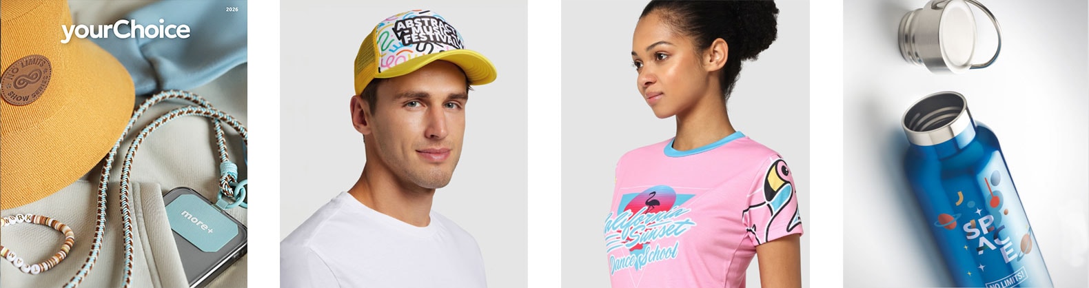 Your Choice 2026 – katalóg textilných a reklamných predmetov umožňujúcich plnofarebnú personalozovanú potlač vášho loga, brandingu alebo grafického motívu reklamnej kampaňe